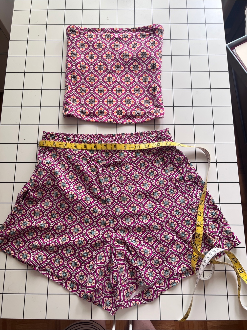 High-Waist Pink Floral Print Women’s Shorts Set NWOT Size XS